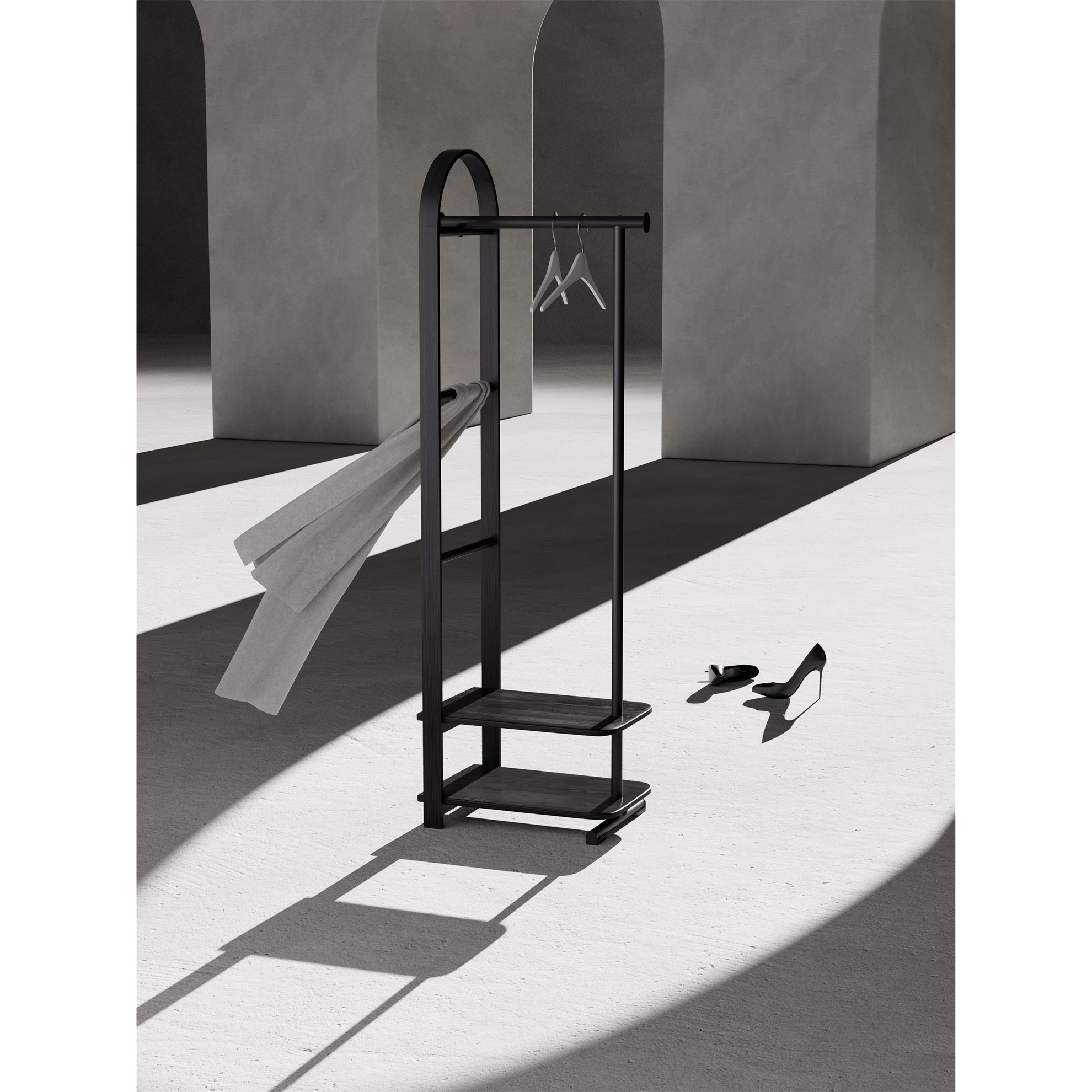 Stojan/věšák s policemi na oděvy Umbra BELLWOOD V.167 cm černý_8