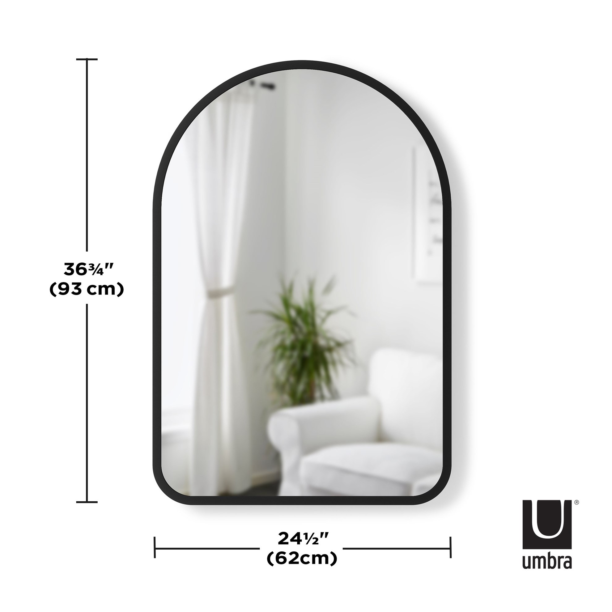 Zrcadlo Umbra HUB obloukové 61x91 cm černé_3