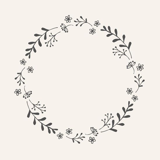 Papírové ubrousky Ib Laursen s černým květinovým věncem BAL/50ks_0