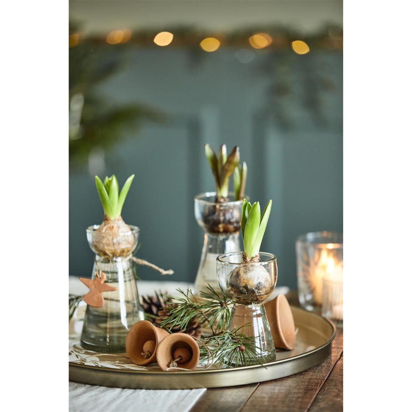 Váza na hyacint s ratanovým opletem Ib Laursen V.18cm_0