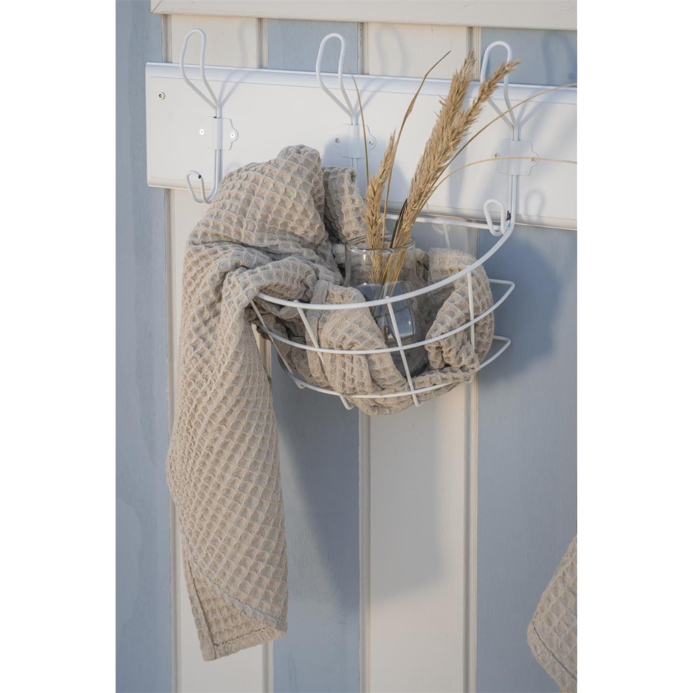 Kovový půlkulatý koš Ib Laursen bílý_1