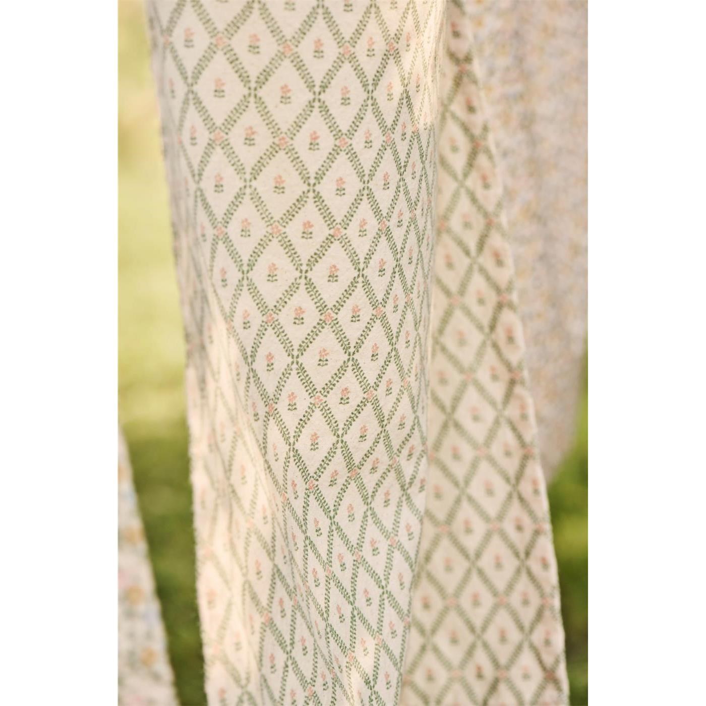 Utěrka Bella Ib Laursen zelené lístečky s květinami_0