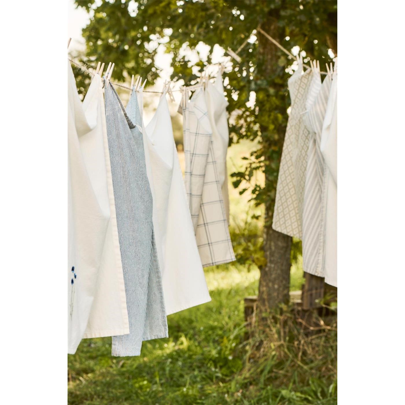 Utěrka Bella Ib Laursen zelené lístečky s květinami_2