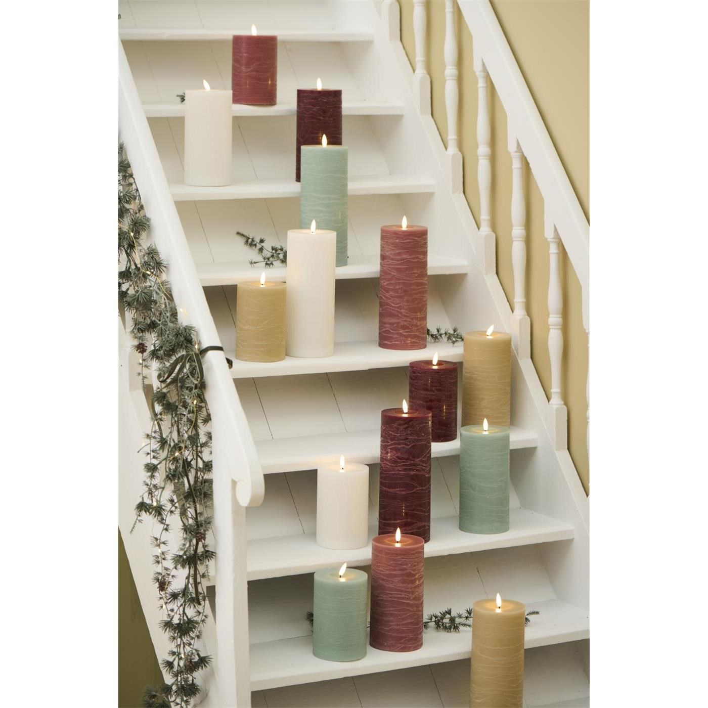 LED svíčka Ib Laursen 10x15 cm s teplým plamenem bílá_0