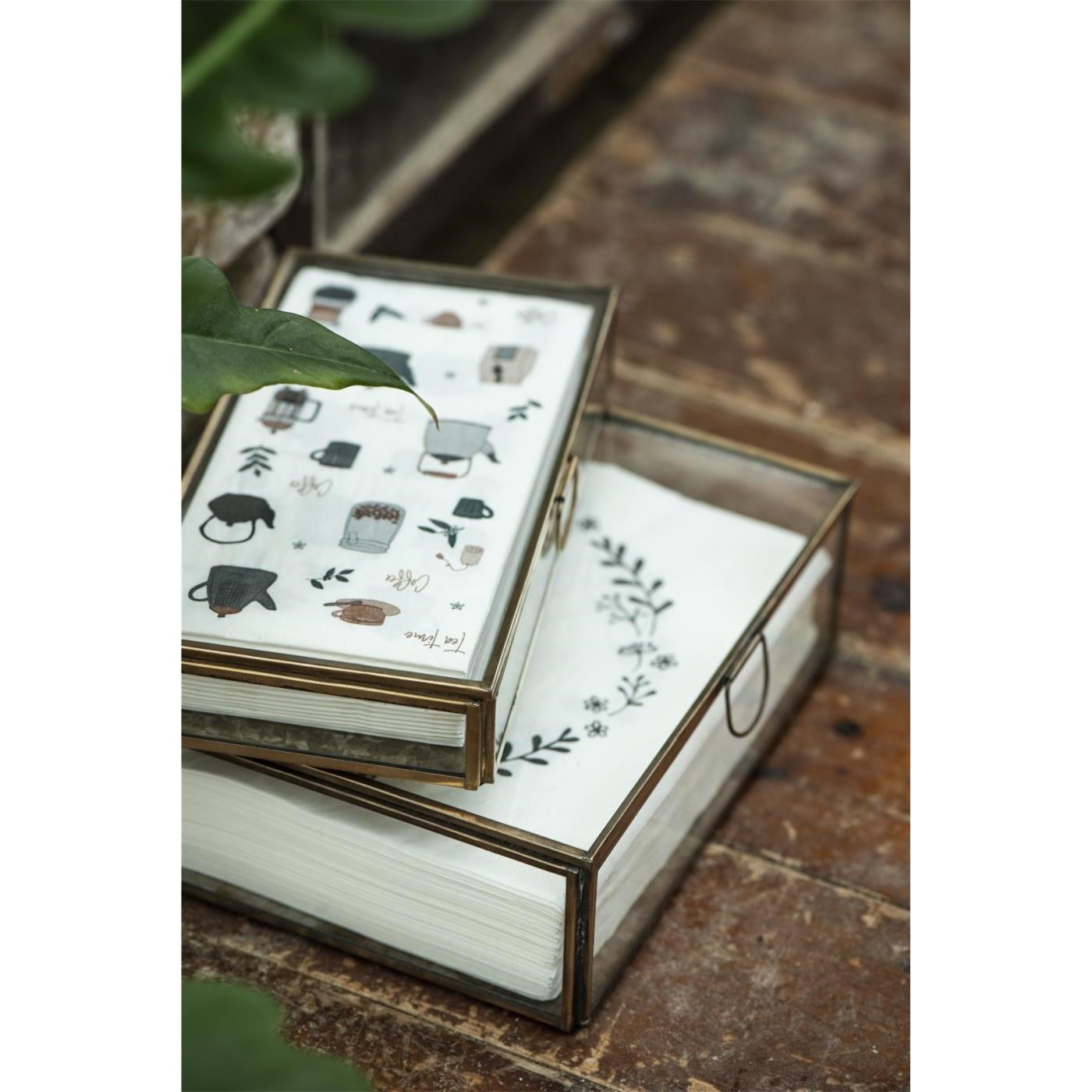 Papírové ubrousky Ib Laursen BAL/50ks s černým květinovým věncem_1