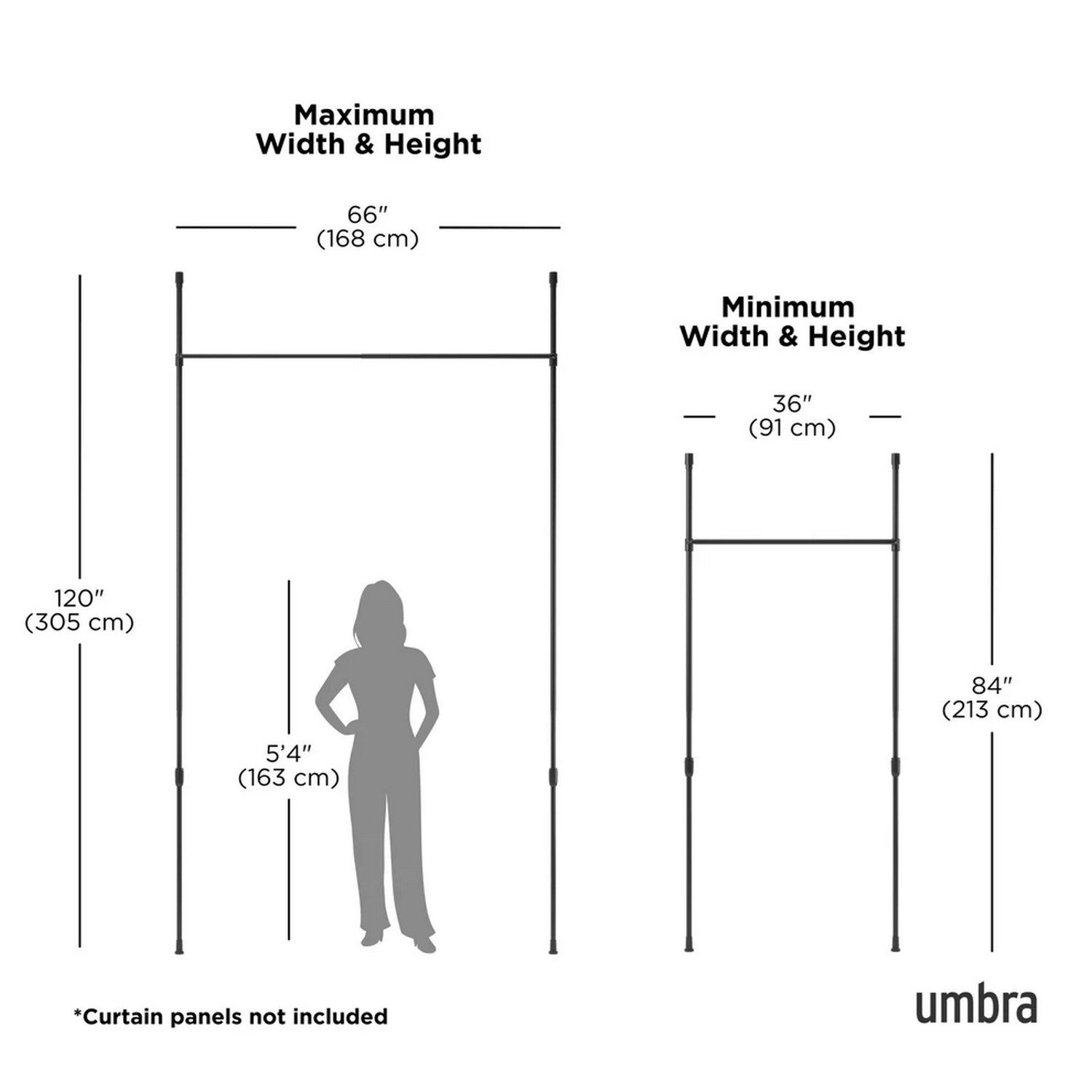 Nastavitelná závěsová tyč Umbra ANYWHERE Š.91-183 cm bílá_1