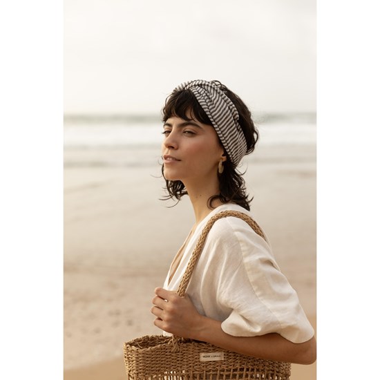 Bavlněná čelenka s tenkým drátkem Monk & Anna stripes_0