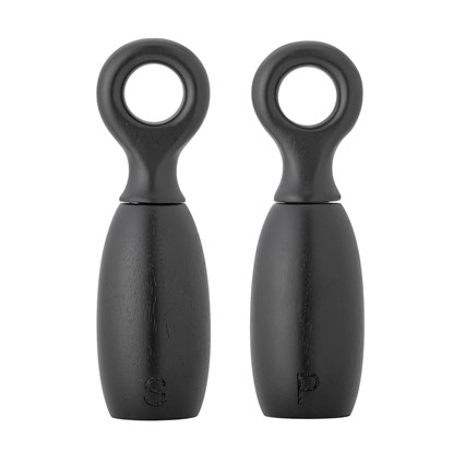 Dřevěná slánka a pepřenka MARTIM V.21cm SET/2ks černá_1