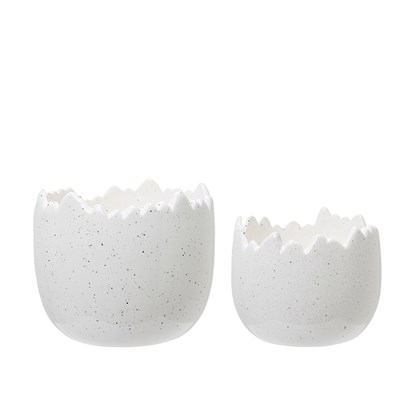 Keramické květináče MONA skořápka V.14/12cm SET/2ks bílé_3