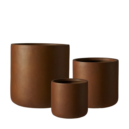 Květináče JOY V.42/32/25cm SET/3ks hnědé_0
