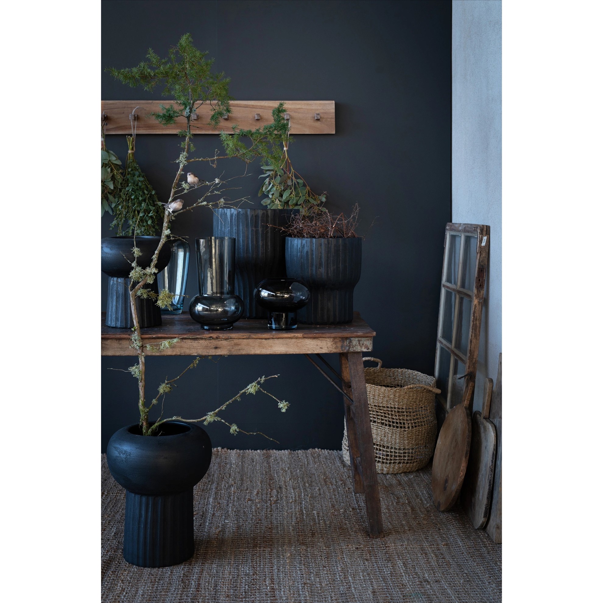 Terakotový květináč DARA V.30cm černý_0