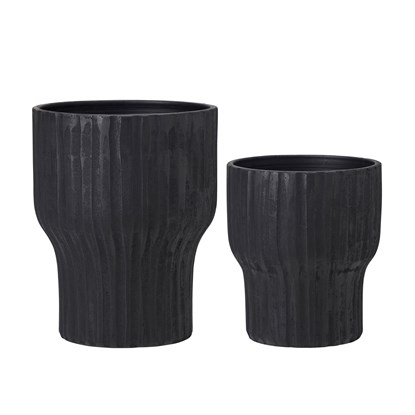 Terakotové květináče BRENDA V.40/30cm SET/2ks černé_3