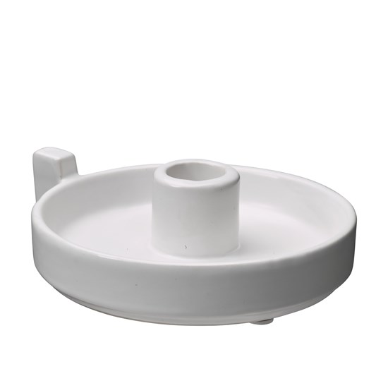 Svícen na jednu svíčku RACHEL P.12cm bílý_0