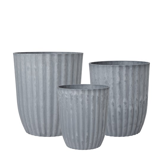 Dekorativní obaly na květináče YODIT V.34/30/27cm SET/3ks šedé_4