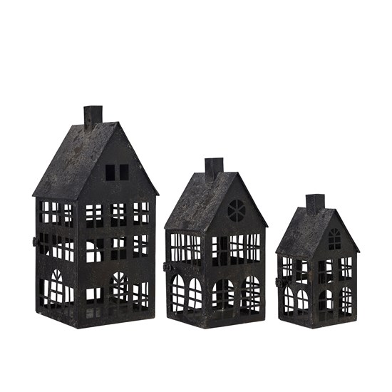 Kovová dekorace dům HOUSE V.41/31/25cm SET/3ks černá_4