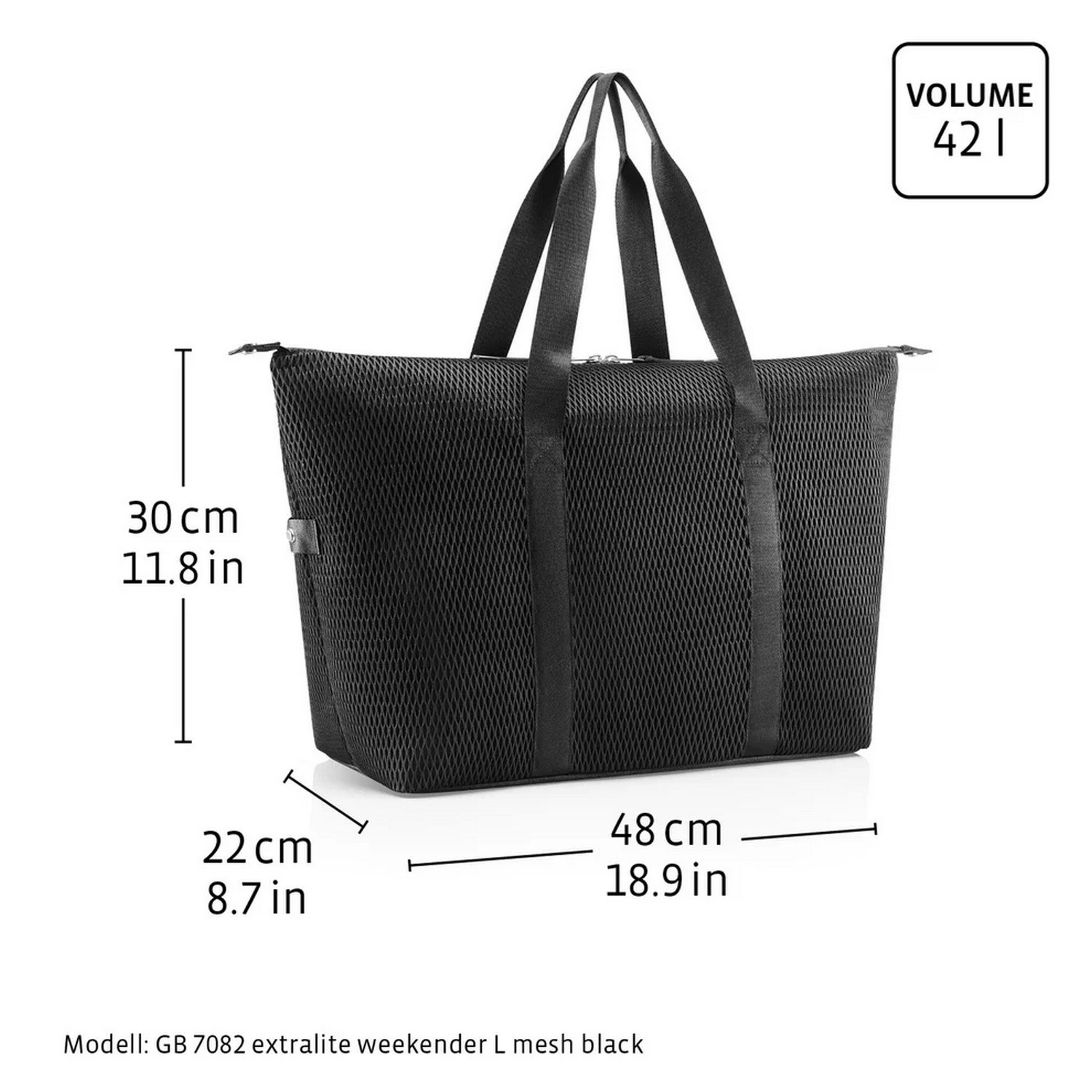 Sportovní taška Reisenthel Extralite Weekender L mesh black_7