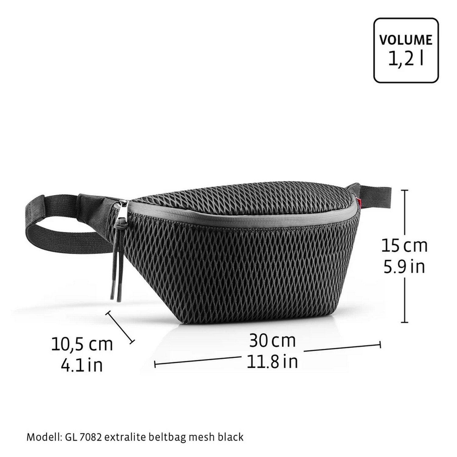 Crossbody (ledvinka) Reisenthel Extralite Beltbag mesh black_4