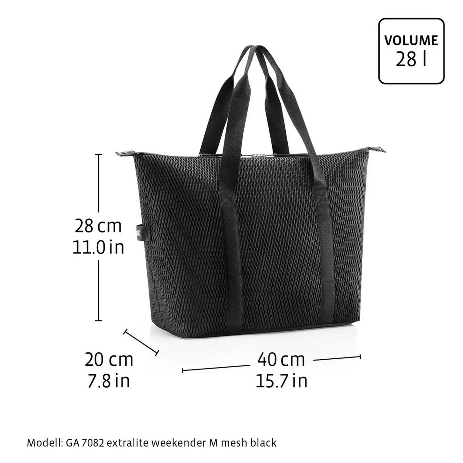 Sportovní taška Reisenthel Extralite Weekender M mesh black_4