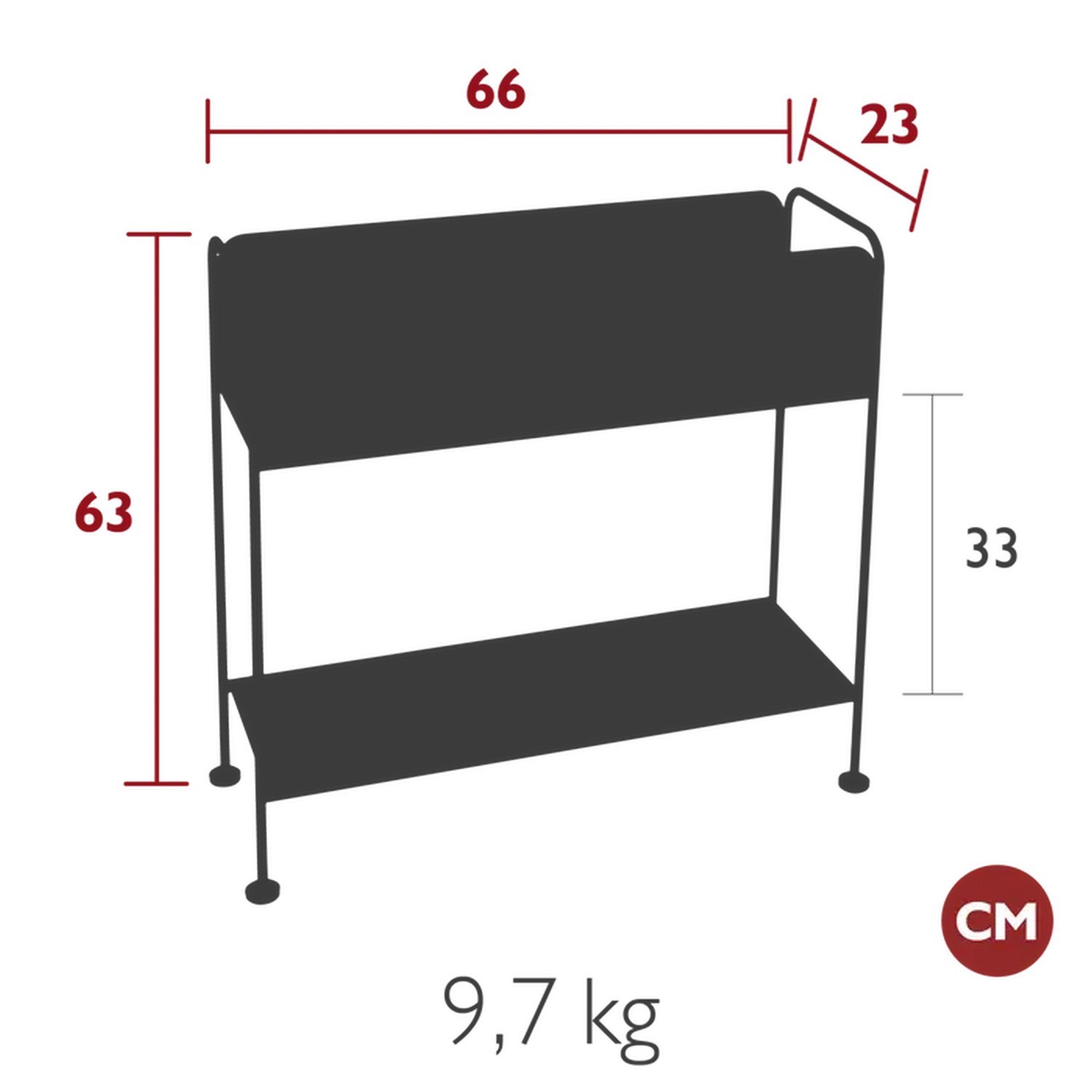 Kovový květináč/knihovna Fermob PICOLINO V.63cm - Nutmeg_0