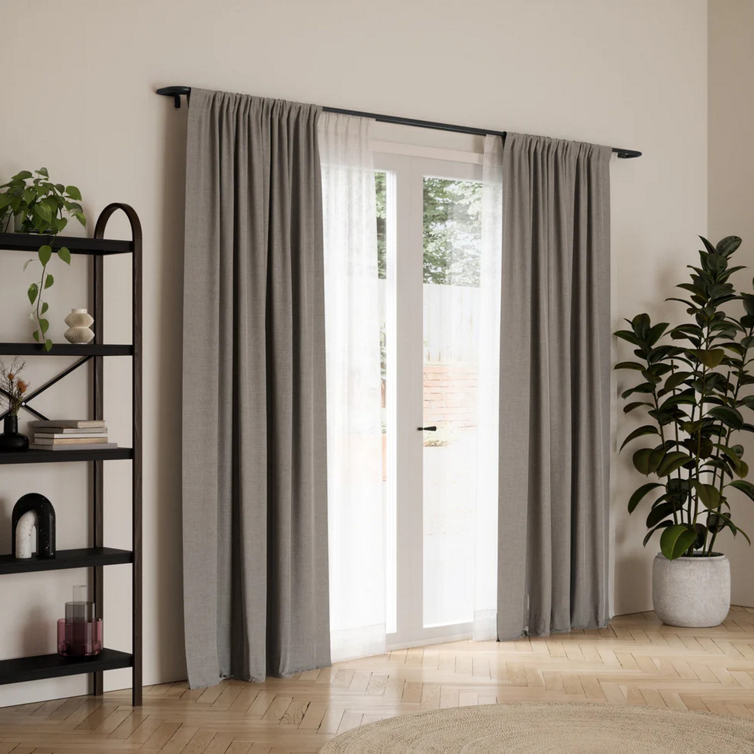 Dvojitá rozšiřitelná zatemňovací garnýž Umbra TWILIGHT 76-213 cm černá_2