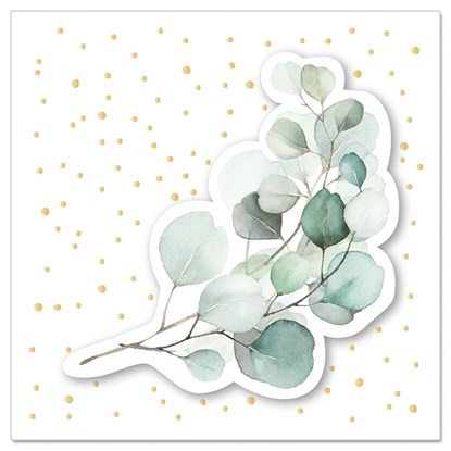 Malé přání s obálkou 8x8cm s motivem eukalyptu_0