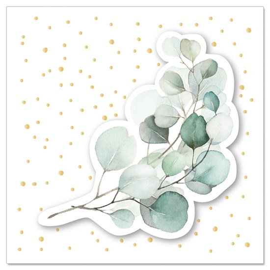 Malé přání s obálkou 8x8cm s motivem eukalyptu_0