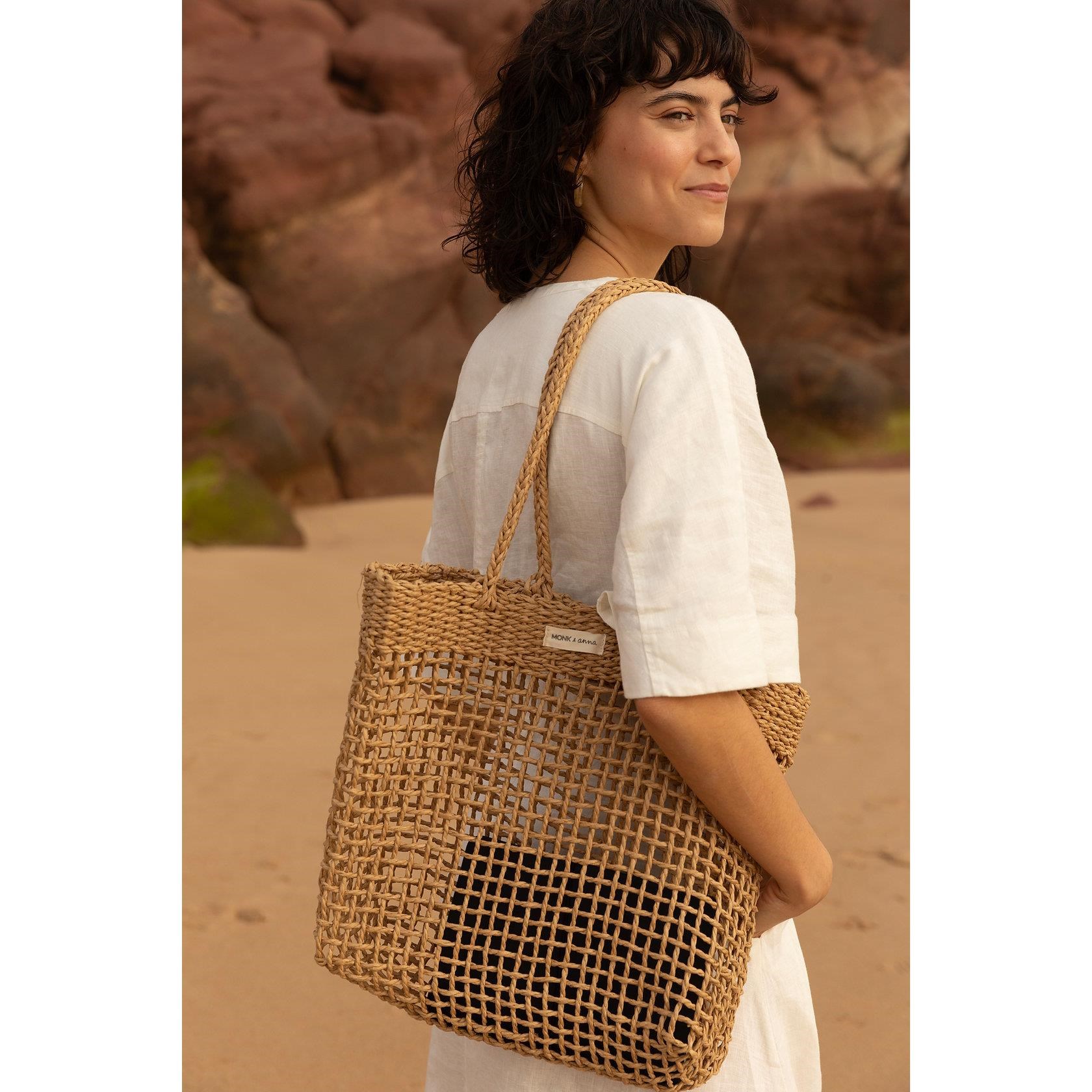 Slaměná plážová taška Monk & Anna AKERU straw_0