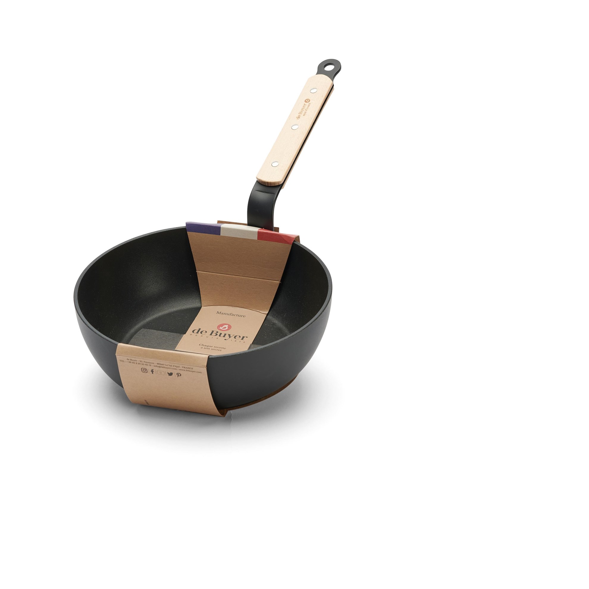 Hluboká pánev s nepřilnavým povrchem de Buyer CHOC B BOIS P.24cm_7