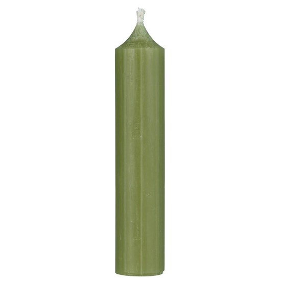 Svíčka Ib Laursen kulatá krátká V.11 cm mechově zelená_0