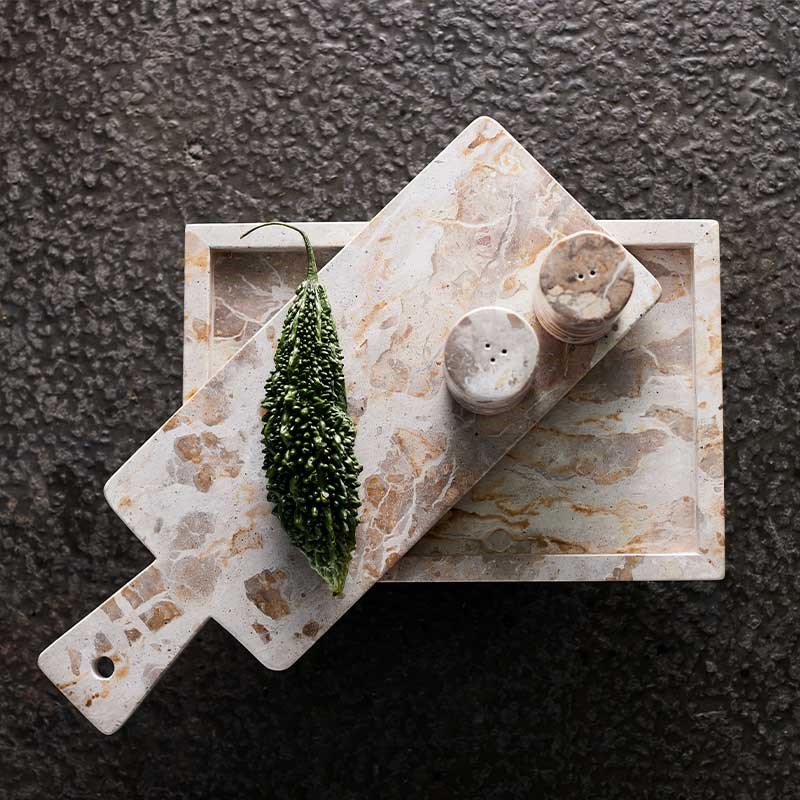 Servírovací tác/podnos Muubs VITA mramor 30x20cm hnědý_3