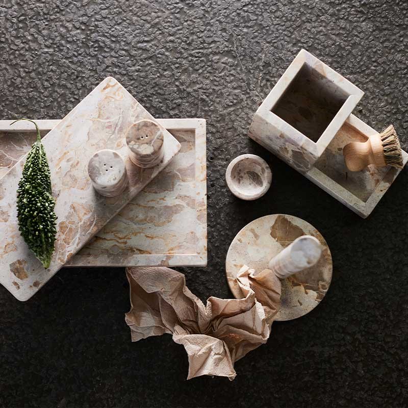 Mramorový úložný box Muubs VITA 21x11cm hnědý_3