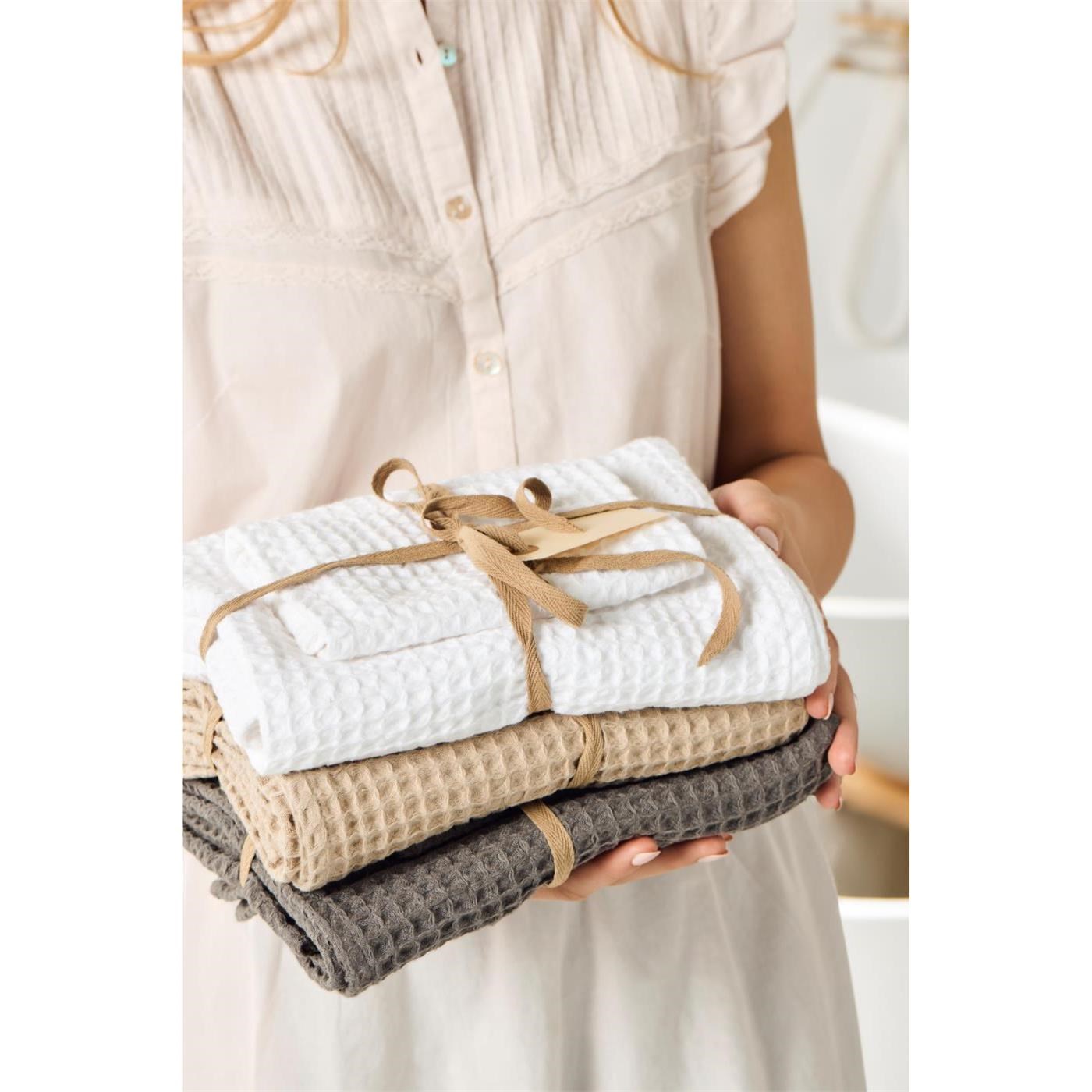 Vaflový ručník Liseleje Ib Laursen 100x50 cm béžový_0