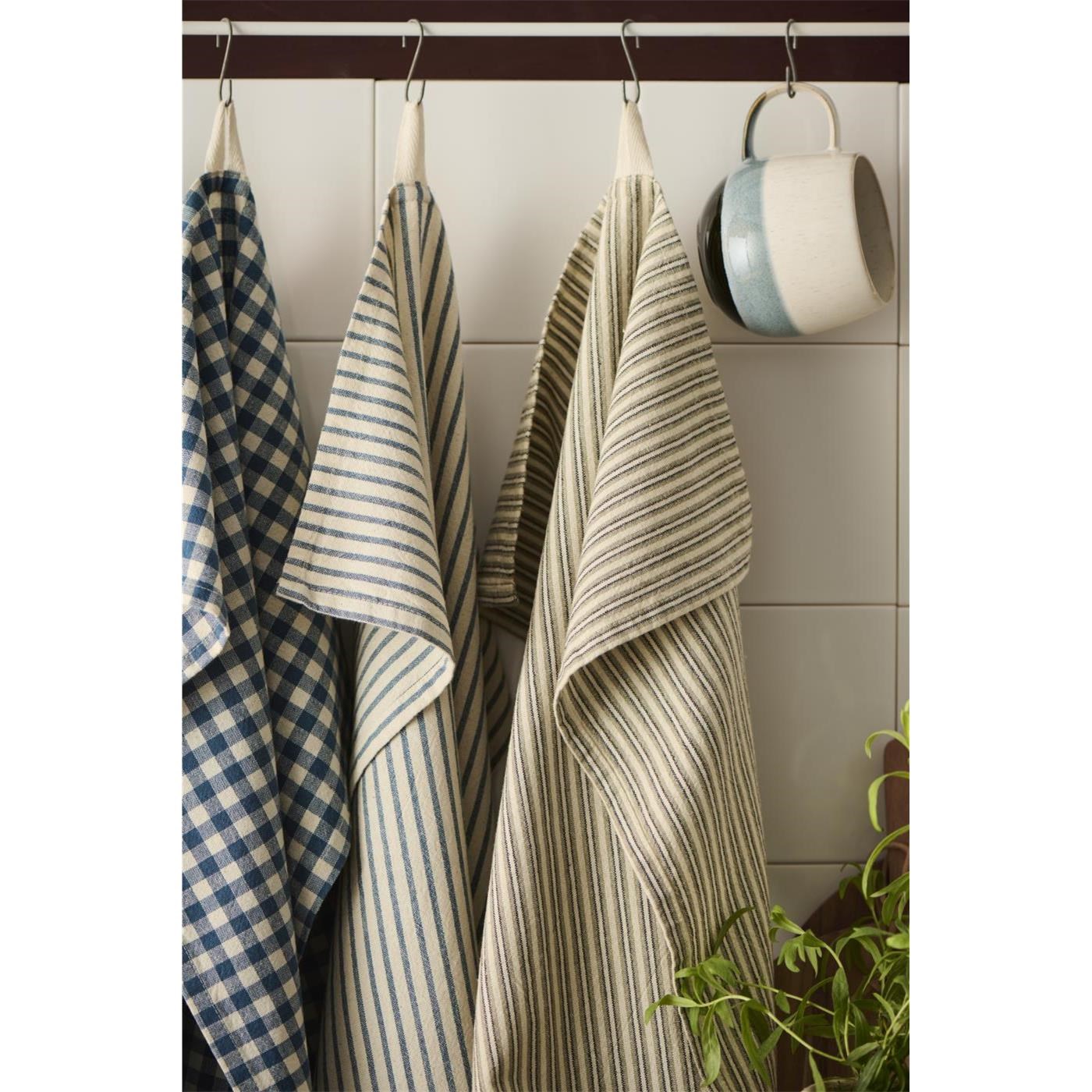 Kuchyňská utěrka Villads Ib Laursen 70x50 cm béžová s černými pruhy_0