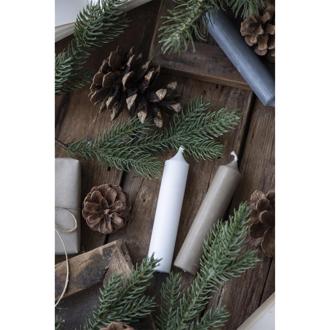 Svíčka Ib Laursen kulatá krátká V.11 cm bílá_3