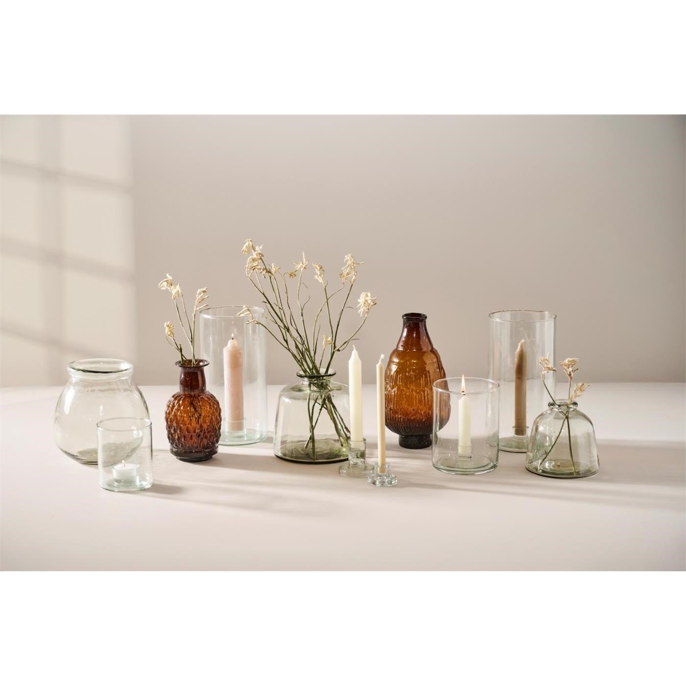 Skleněný svícen Ib Laursen s pevným držákem V.15 cm_1