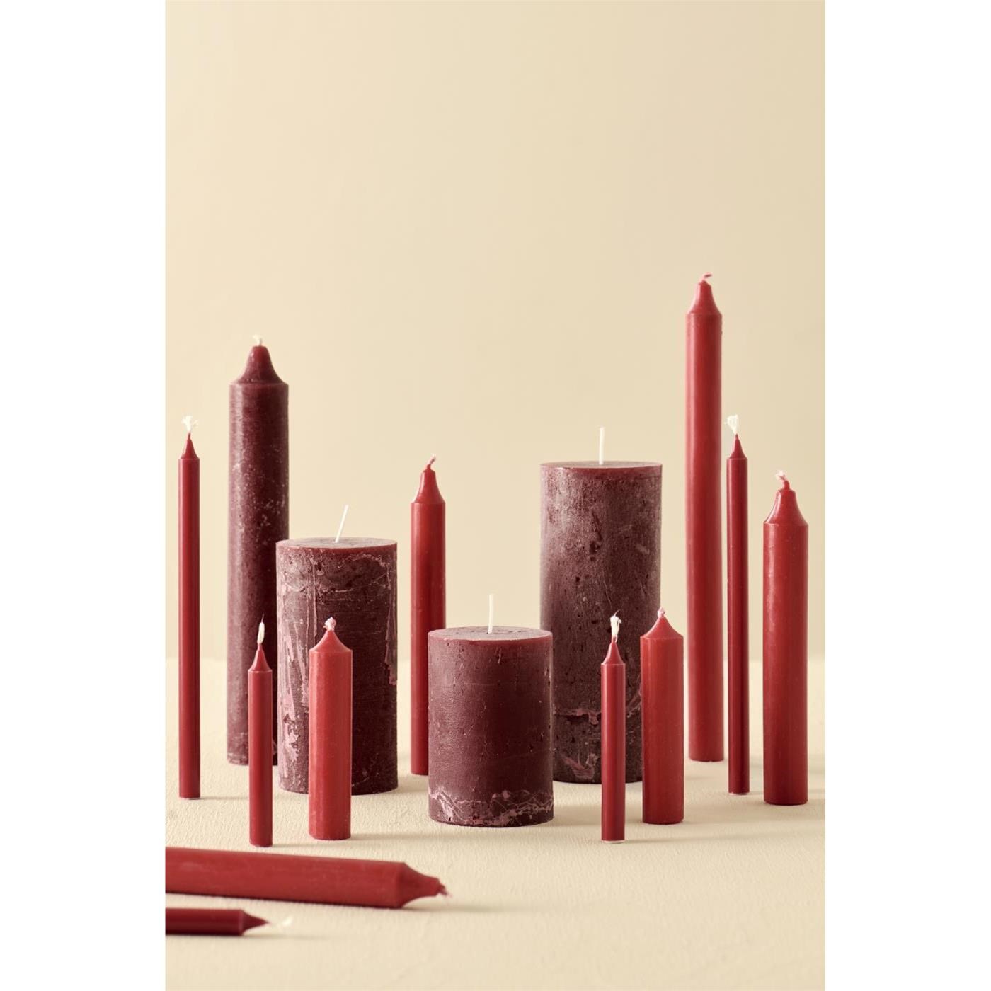 Svíčka Ib Laursen kulatá krátká V.11 cm červená_1