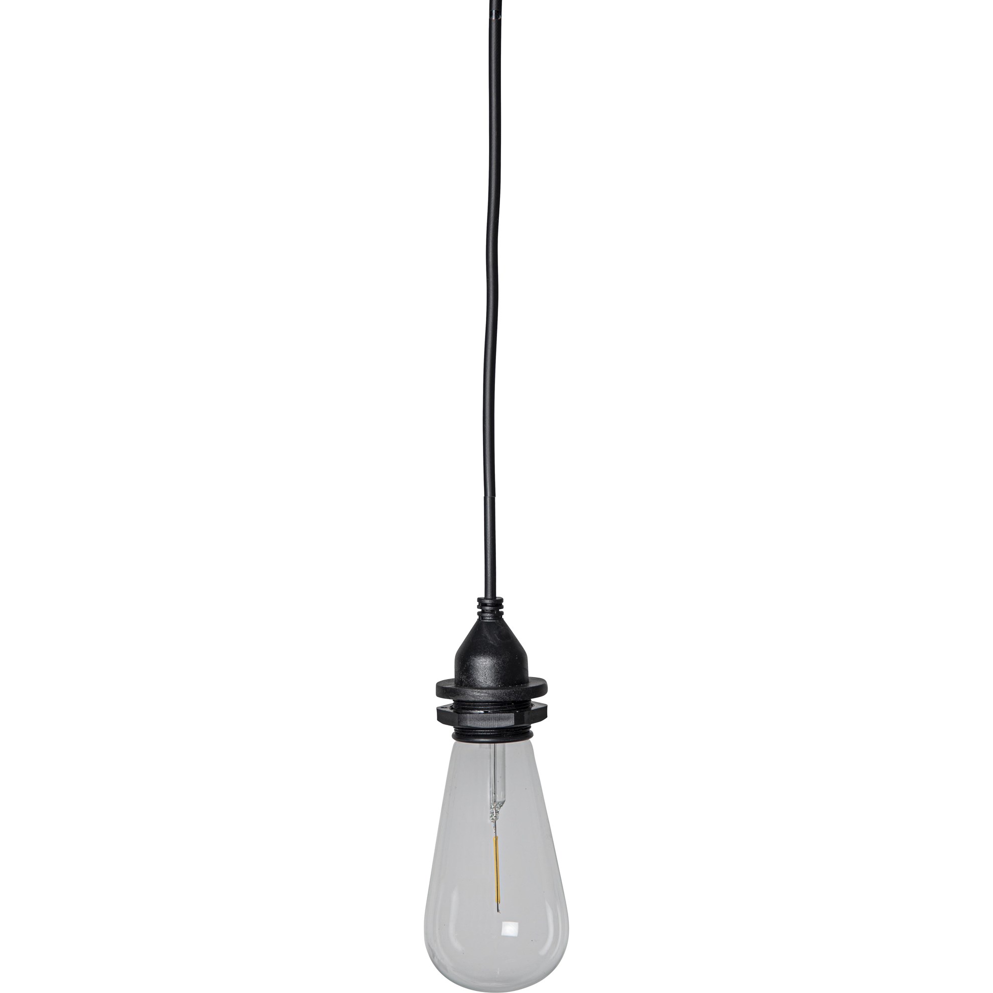 LED solární osvětlení s žárovkou na zavěšení černé_0