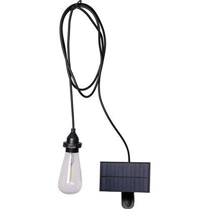 LED solární osvětlení s žárovkou na zavěšení černé_1