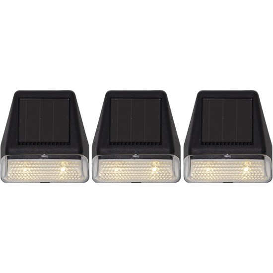 LED solární nástěnné osvětlení se senzorem soumraku WALLY MINI SET/3ks černé_0