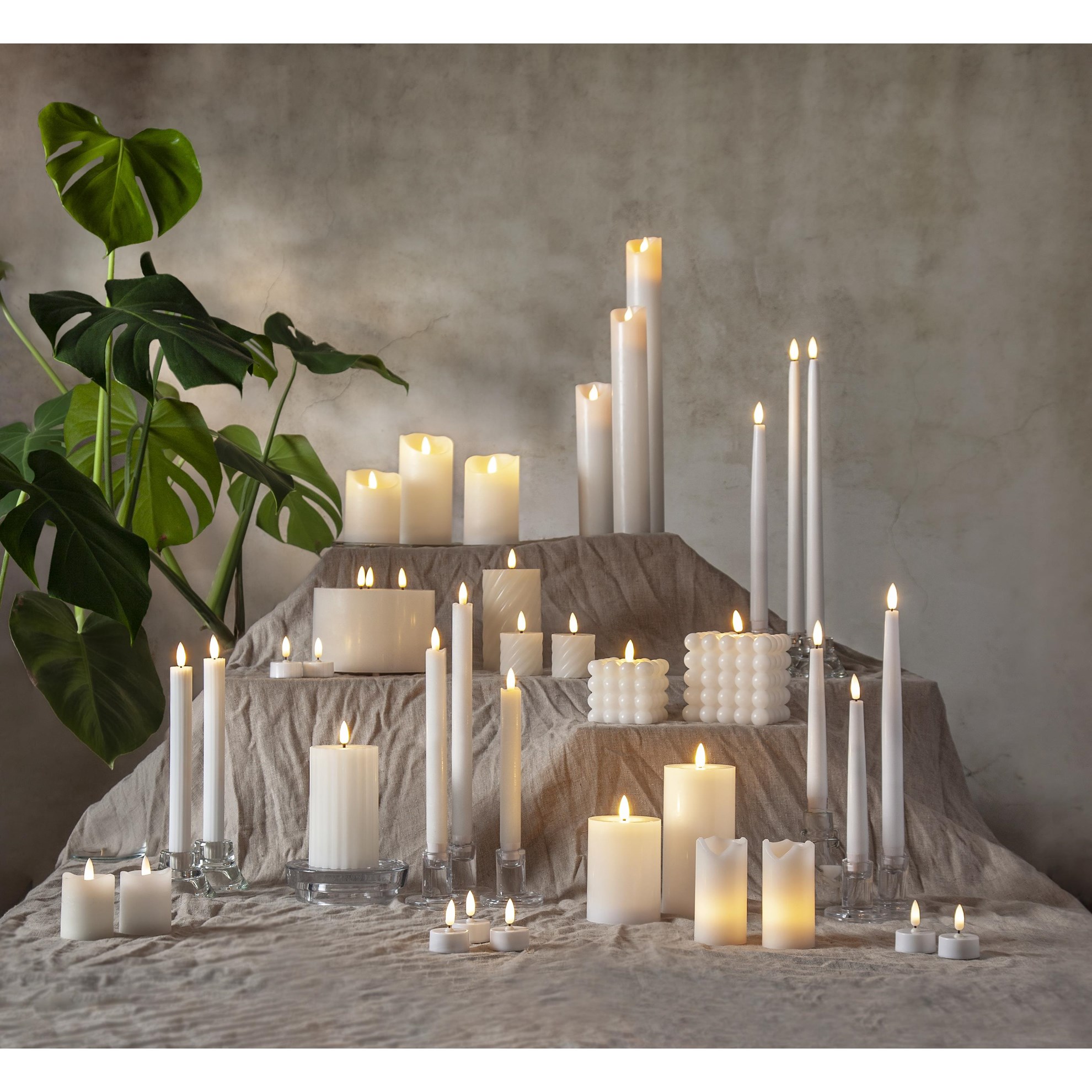 LED svíčky FLAMME SLIM SET/4ks V.28,5cm bílé_2