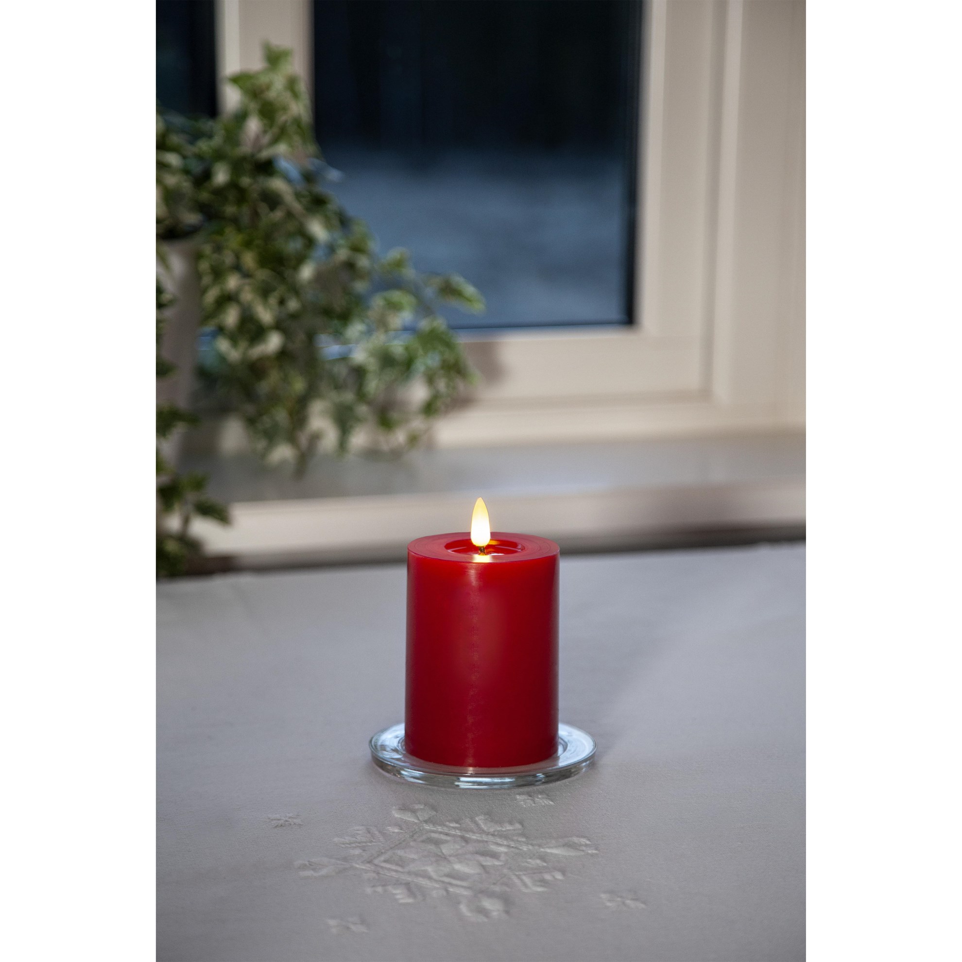 LED svíčka FLAMME FLOW V.12,5cm červená_0