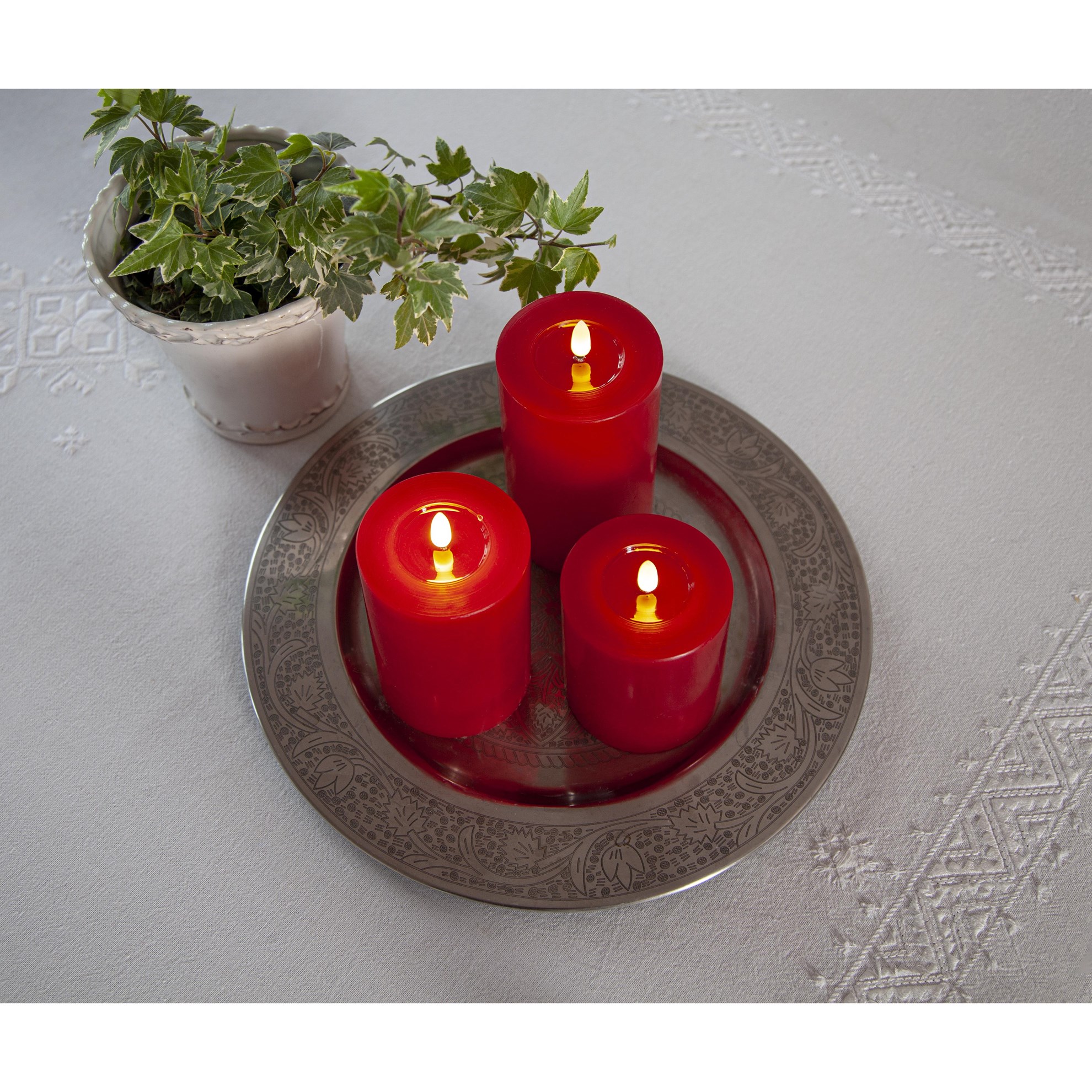 LED svíčka FLAMME FLOW V.12,5cm červená_1
