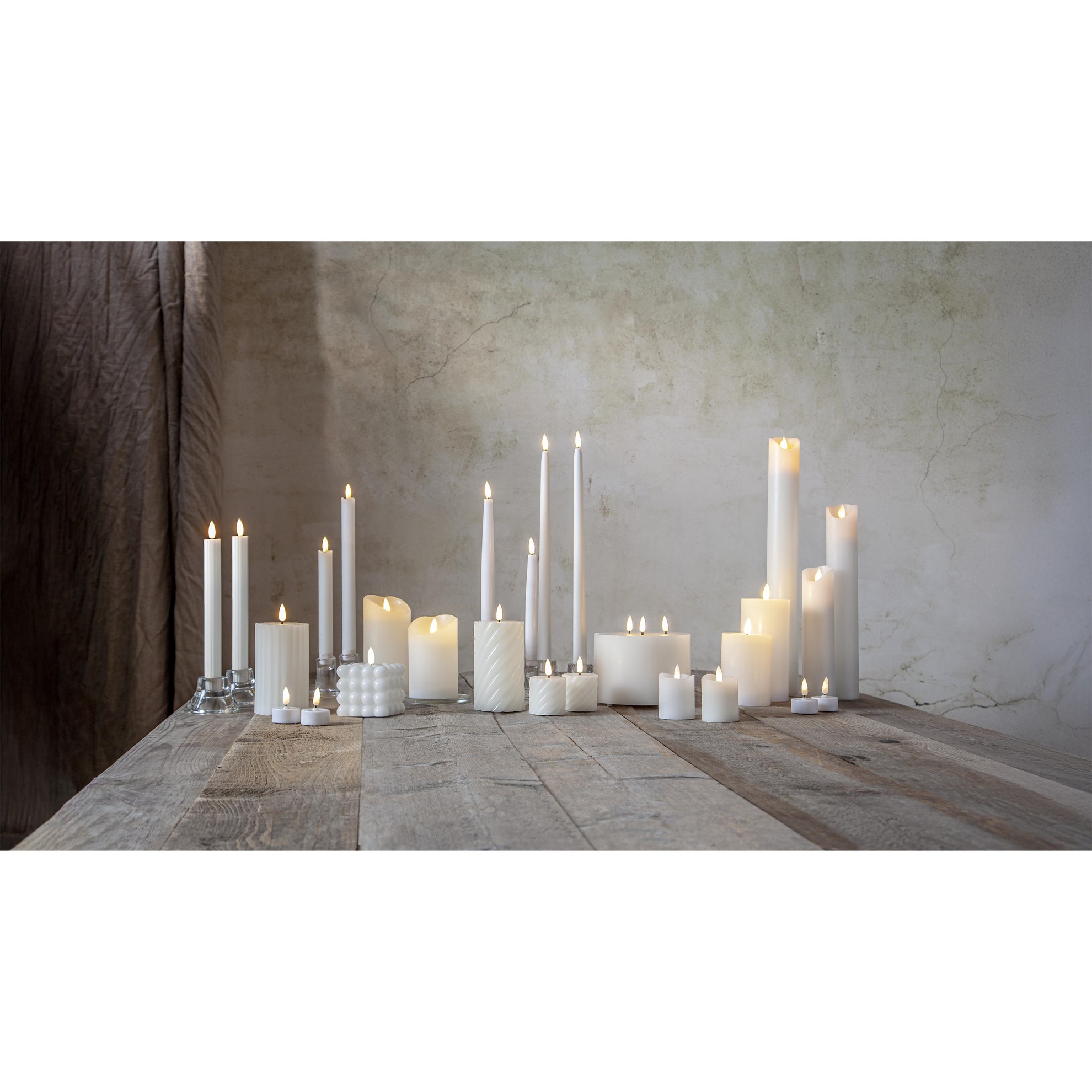 LED svíčka FLAMME SLIM BAL/2ks V.38cm bílá_1