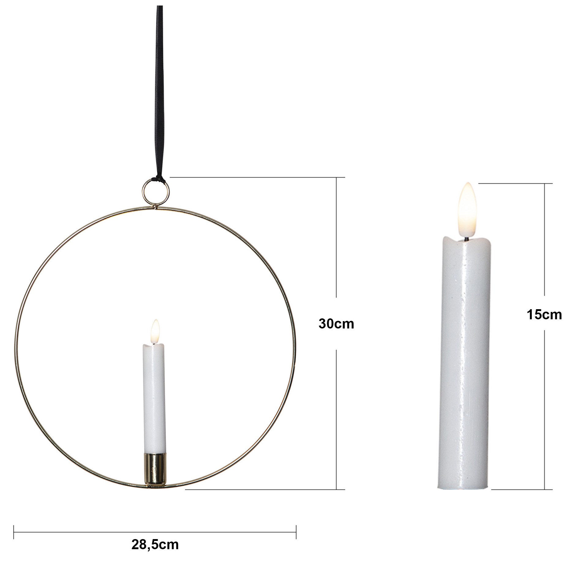 LED závěsné osvětlení FLAMME RING 1xLED P.28 cm mosazné_4