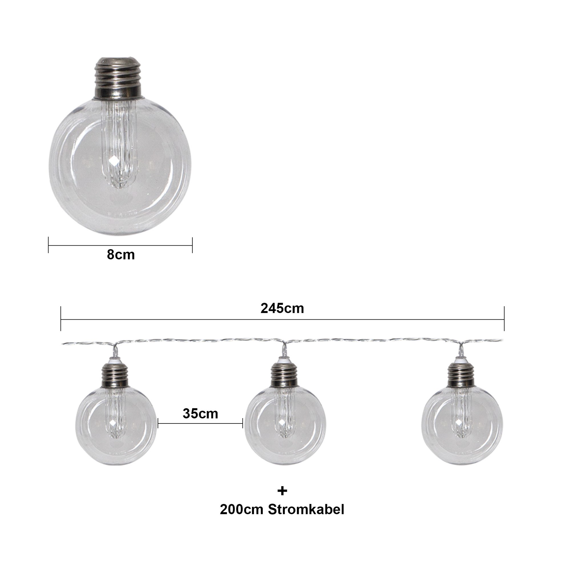 LED solární řetěz CHANIA 8xsvětelná baňka D.2,45m_2