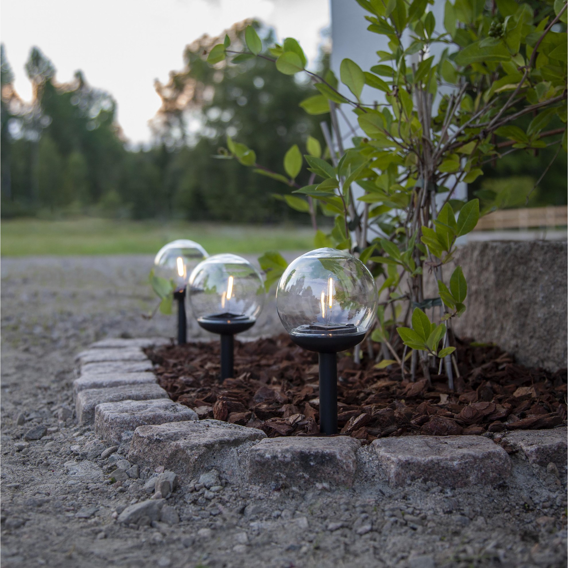 LED solární osvětlení BOLLARD GLOBE SET/3 ks_0