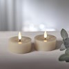 LED větší čajová svíčka FLAMME SET/2ks béžová_0