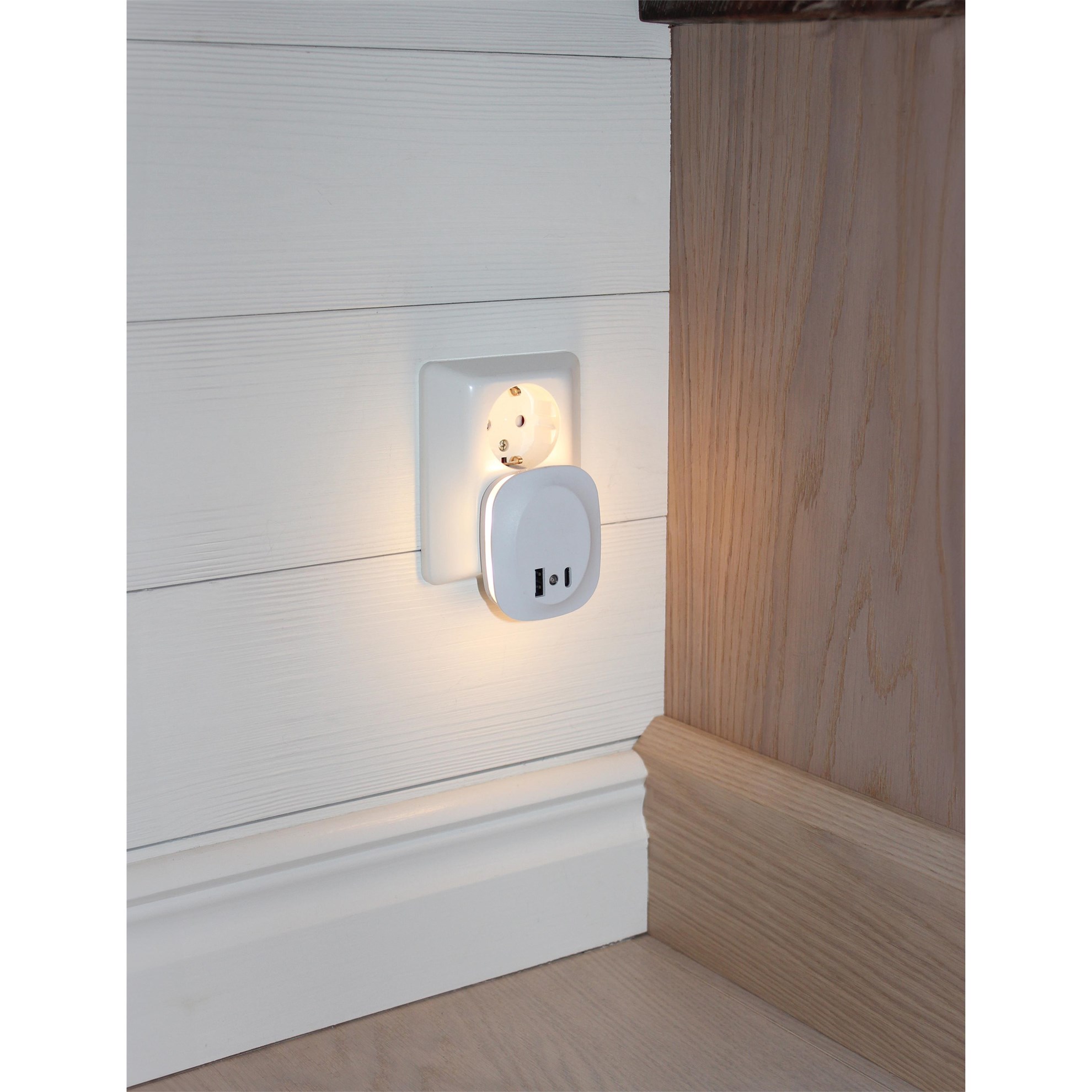 LED noční světlo se senzorem soumraku 10lm, 3000K bílé_1