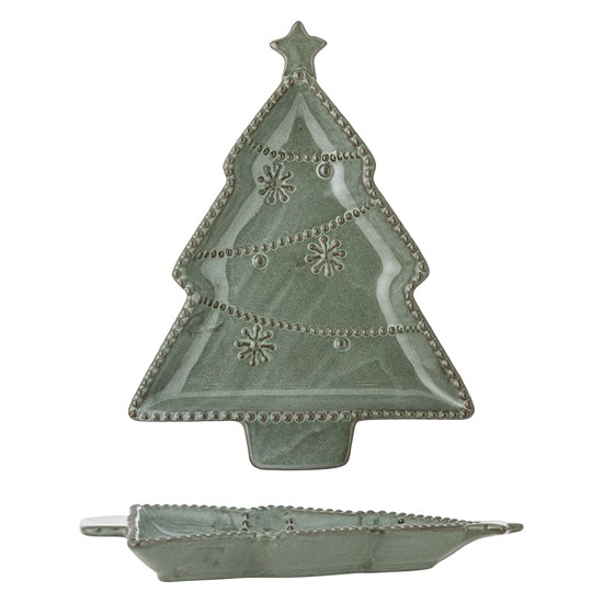 Kameninový servírovací talíř stromek ALDER zelený 24cm_3