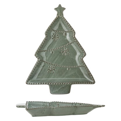 Kameninový servírovací talíř stromek ALDER zelený 24cm_3
